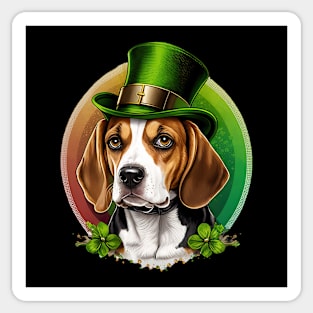 Beagle St Patrick's Day Sticker